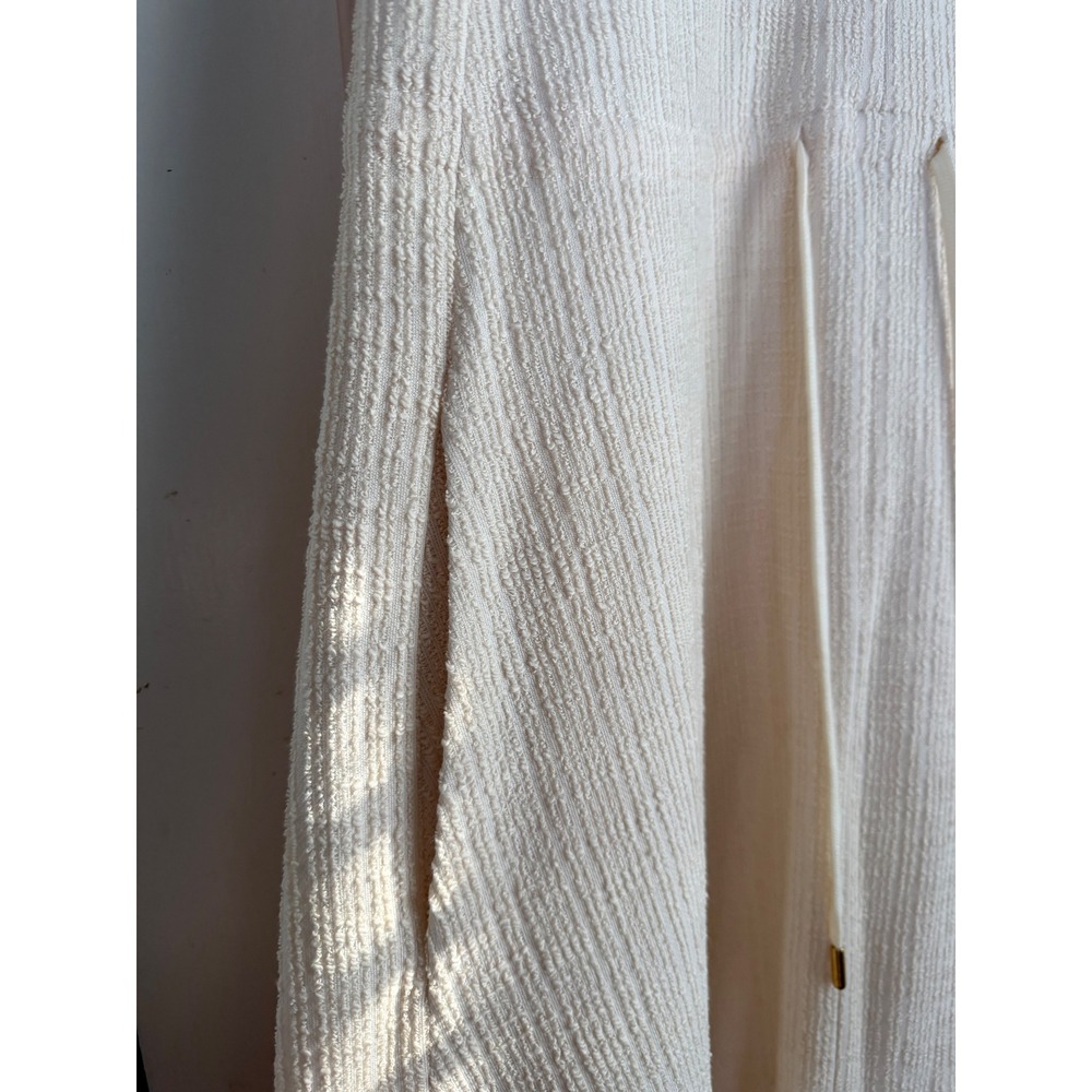 ME+EM Cream Textured V Neck Sleeveless Maxi Dress Drawstring Waist Size US 2 - Picture 5 of 11